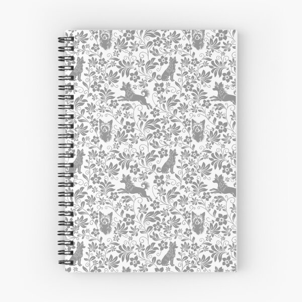 Item preview, Chinese Crested Floral Pattern | Unique Hairless Dog Aesthetic in Grey designed and sold by WildLakePatterns.