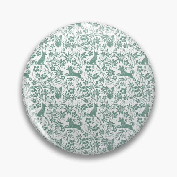 Item preview, Chinese Crested Floral Pattern | Unique Hairless Dog Aesthetic in Green designed and sold by WildLakePatterns.