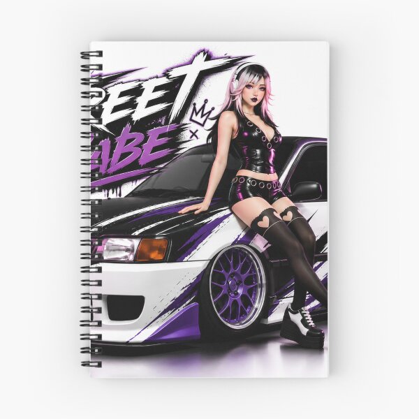 Item preview, Street Babe JDM – Anime Girl with Tuner Hatchback designed and sold by BleedingFrames.