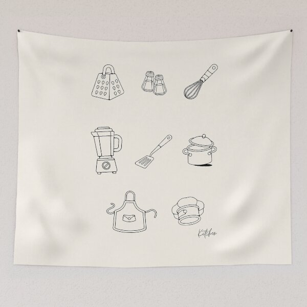 Item preview, Minimalist Kitchen Utensils Line Art  designed and sold by HBBS DESIGNS.