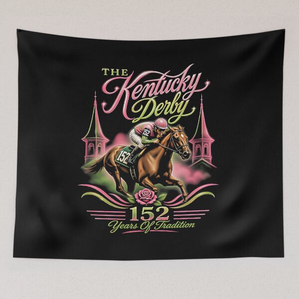 Item preview, Kentucky Derby Horse Racing 152 Years Tradition Pink Rose Vintage  designed and sold by graphixpolash.