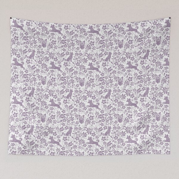 Item preview, Chinese Crested Floral Pattern | Unique Hairless Dog Aesthetic in Lavender designed and sold by WildLakePatterns.
