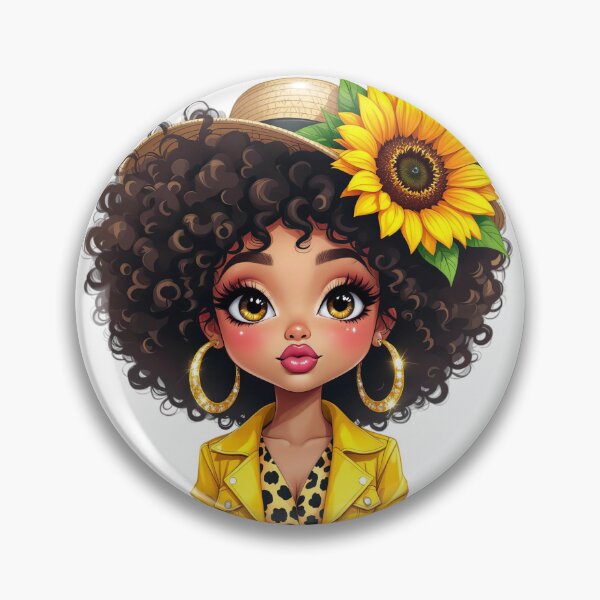 Item preview, Cute Sunflower Afro Lady! designed and sold by fribabywonder.