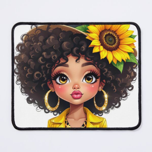 Item preview, Cute Sunflower Afro Lady! designed and sold by fribabywonder.