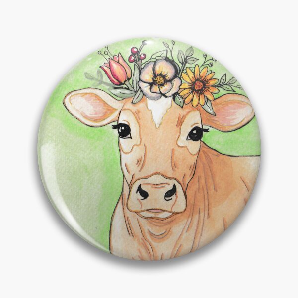 Item preview, Cow Jersey dairy Watercolor Green  designed and sold by Kyra Hillier Art.
