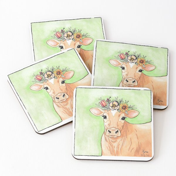 Item preview, Cow Jersey dairy Watercolor Green  designed and sold by Kyra Hillier Art.