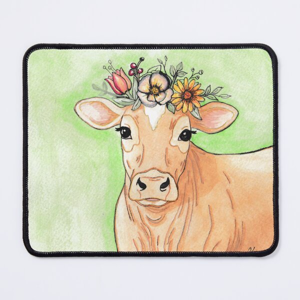 Item preview, Cow Jersey dairy Watercolor Green designed and sold by Kyra Hillier Art.