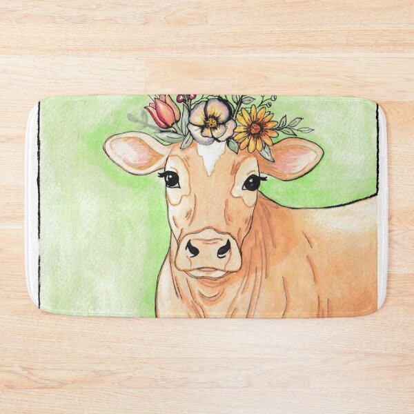 Item preview, Cow Jersey dairy Watercolor Green  designed and sold by Kyra Hillier Art.