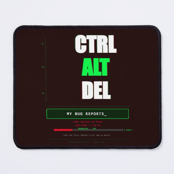 Item preview, CTRL ALT DEL My Bug Reports – Funny Programmer Glitch T-Shirt designed and sold by Mega-Shopping.