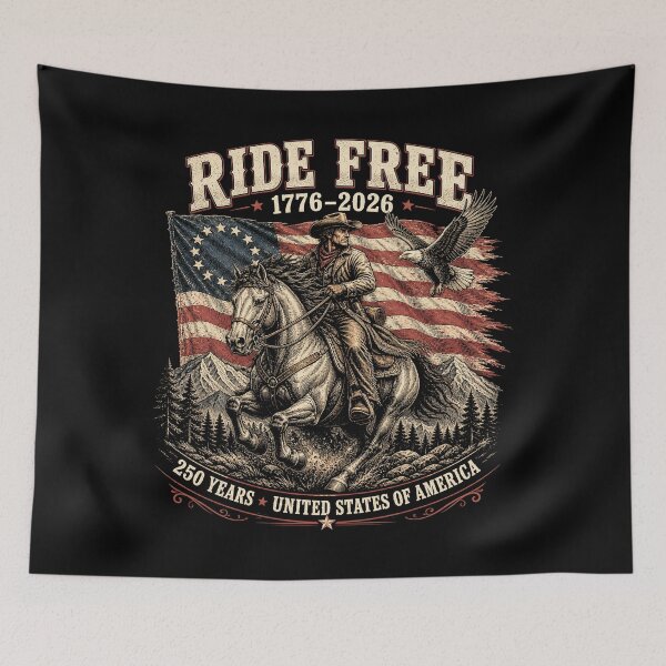 Item preview, Ride Free 1776–2026 250 Years USA Patriotic Cowboy Vintage designed and sold by will freed18.