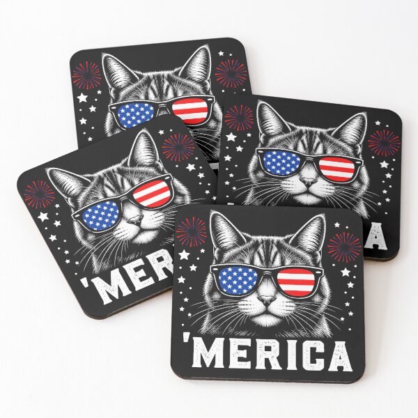 Item preview, Funny Cat Merica 4th of July Sunglasses Cat designed and sold by will freed18.