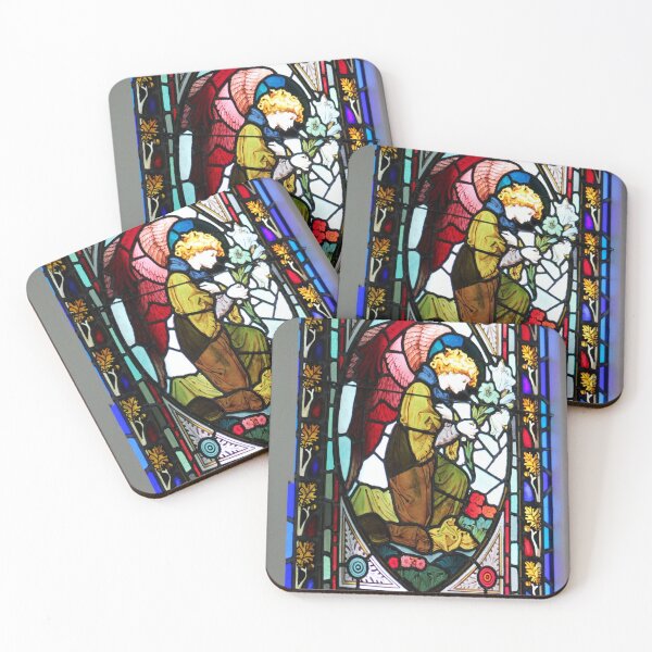 Item preview, Stained Glass Angel with Flowers designed and sold by Cynthia48.