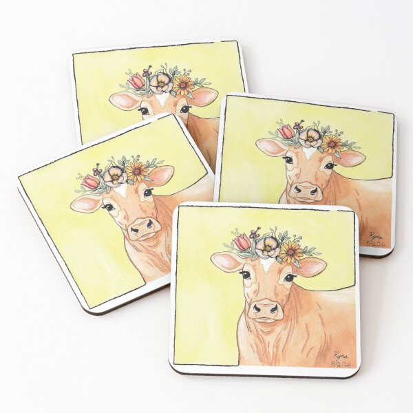 Item preview, Copy of Cow Jersey dairy Watercolor Yellow designed and sold by Kyra Hillier Art.