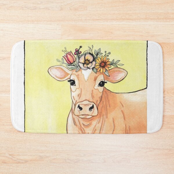 Item preview, Copy of Cow Jersey dairy Watercolor Yellow designed and sold by Kyra Hillier Art.