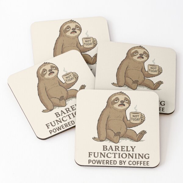 Item preview, Barely Functioning Sloth Shirt Powered By Coffee Funny Lazy Introvert Humor Vintage Aesthetic designed and sold by Negisandeep studio.
