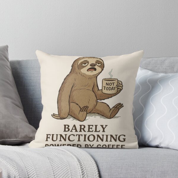 Item preview, Barely Functioning Sloth Shirt Powered By Coffee Funny Lazy Introvert Humor Vintage Aesthetic designed and sold by Negisandeep studio.