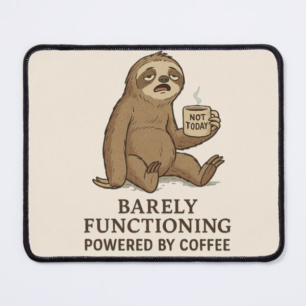 Item preview, Barely Functioning Sloth Shirt Powered By Coffee Funny Lazy Introvert Humor Vintage Aesthetic designed and sold by Negisandeep studio.