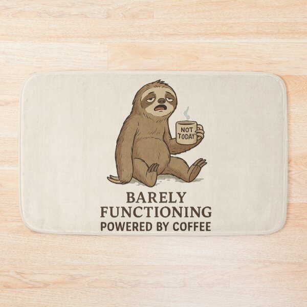 Item preview, Barely Functioning Sloth Shirt Powered By Coffee Funny Lazy Introvert Humor Vintage Aesthetic designed and sold by Negisandeep studio.
