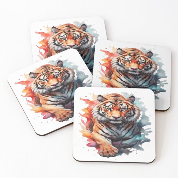 Item preview, Fierce Watercolor Tiger | Wild Big Cat Splash Art   designed and sold by WantStyleyou.