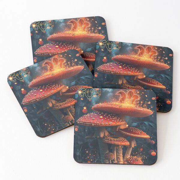 Item preview, Aries Zodiac Mushroom – Celestial Fungi Astrological Art designed and sold by ZubekStudio.