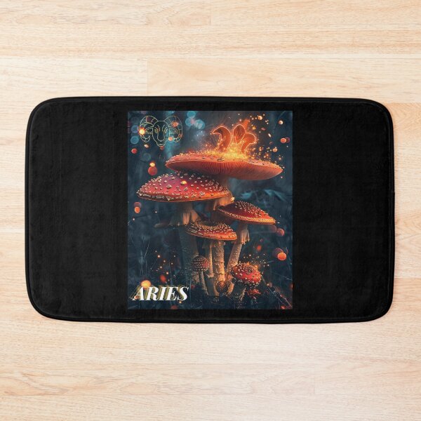 Item preview, Aries Zodiac Mushroom – Celestial Fungi Astrological Art designed and sold by ZubekStudio.