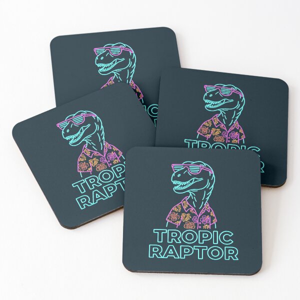 Item preview, Tropic Raptor Funny Dinosaur Hawaiian Shirt Neon Art designed and sold by PixelQ.
