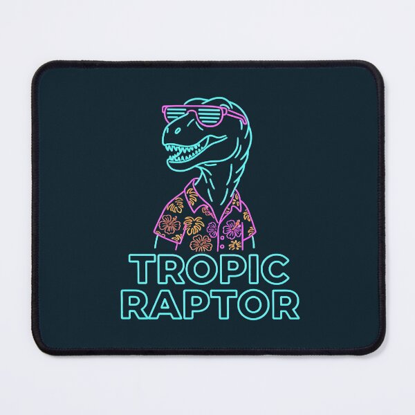 Item preview, Tropic Raptor Funny Dinosaur Hawaiian Shirt Neon Art designed and sold by PixelQ.