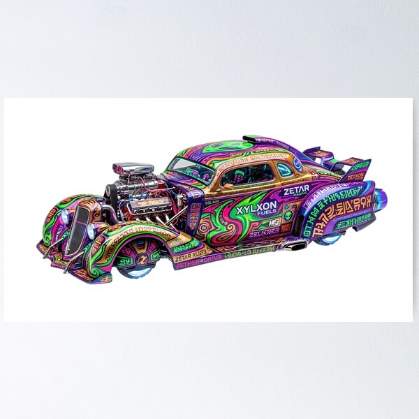 Item preview, Alien Hotrod Space Graffiti Hovercar designed and sold by octozap.