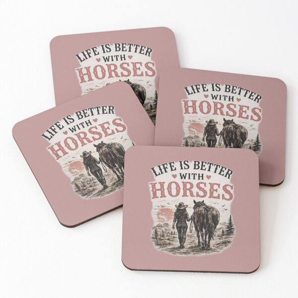 Item preview, Life Is Better With Horses – Cowgirl & Horse Western Design designed and sold by  QuarterHorseArt by Just my Studio.