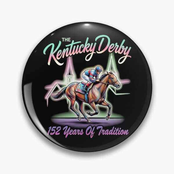 Item preview, Kentucky Derby Horse Racing Neon Retro 152 Years Tradition Jockey designed and sold by graphixpolash.
