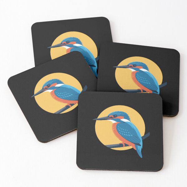 Item preview, a kingfisher bird perched on a diagonal branch designed and sold by 123ks.
