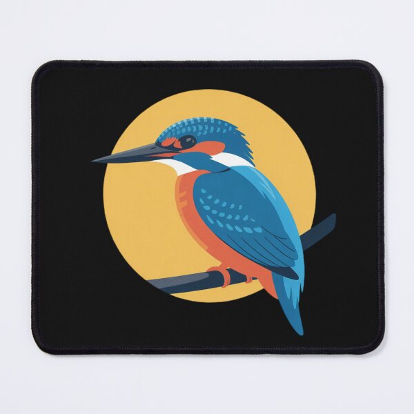 Item preview, a kingfisher bird perched on a diagonal branch designed and sold by 123ks.