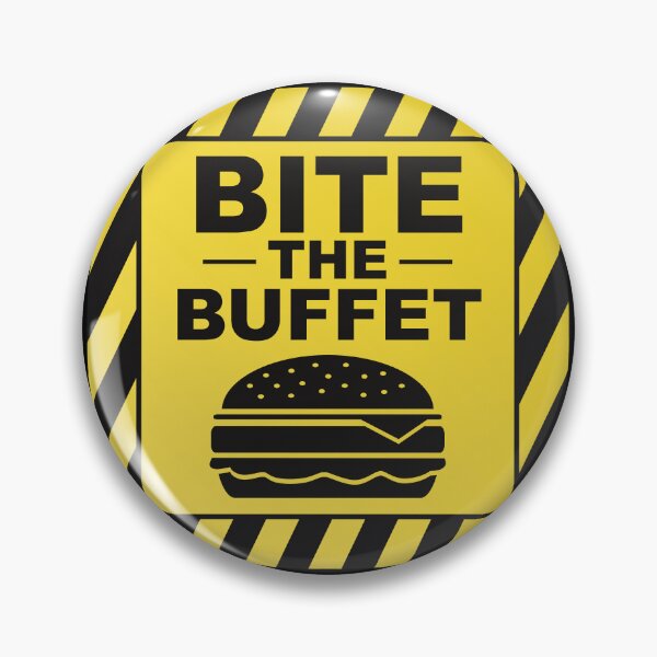 Item preview, Bite the Buffet Funny Food Pun Design – Burger Lover Humor Parody Sign designed and sold by WordPlayStudio.