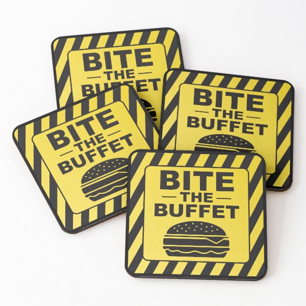 Item preview, Bite the Buffet Funny Food Pun Design – Burger Lover Humor Parody Sign designed and sold by WordPlayStudio.