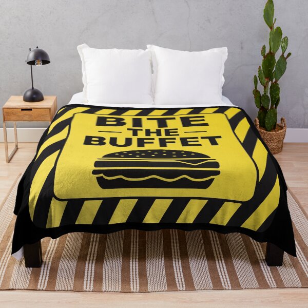Item preview, Bite the Buffet Funny Food Pun Design – Burger Lover Humor Parody Sign designed and sold by WordPlayStudio.