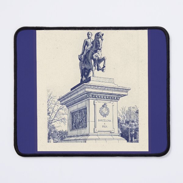 Item preview, Barcelona Spain General Prim Statue Vintage Line Art Poster designed and sold by Sorcend.