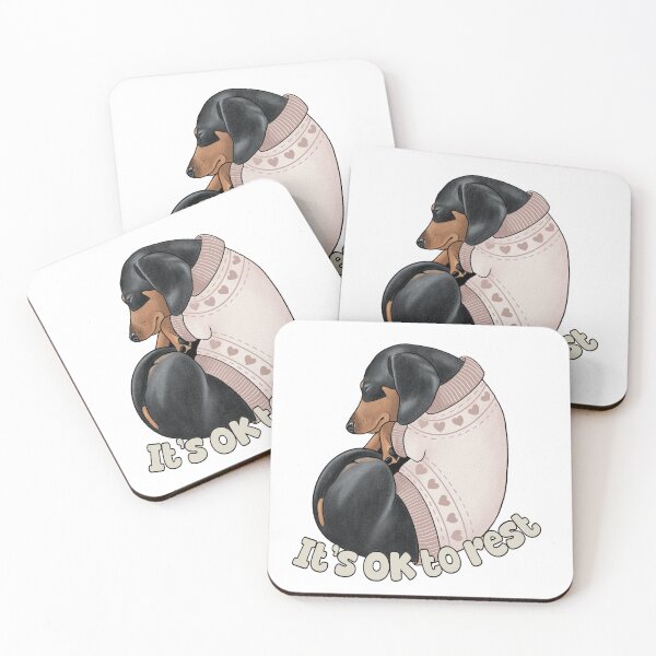 Item preview, Cute dachshund in a cosy jumper - It’s ok to rest designed and sold by LittleSausage.