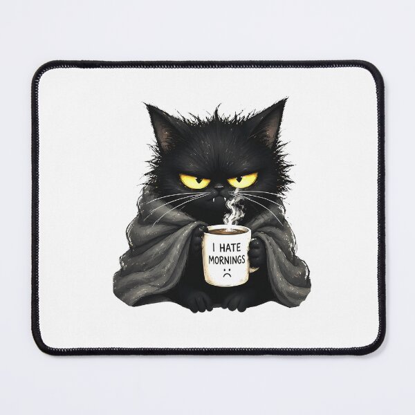 Item preview, Funny Morning Mood Cat designed and sold by OneArtDigital.