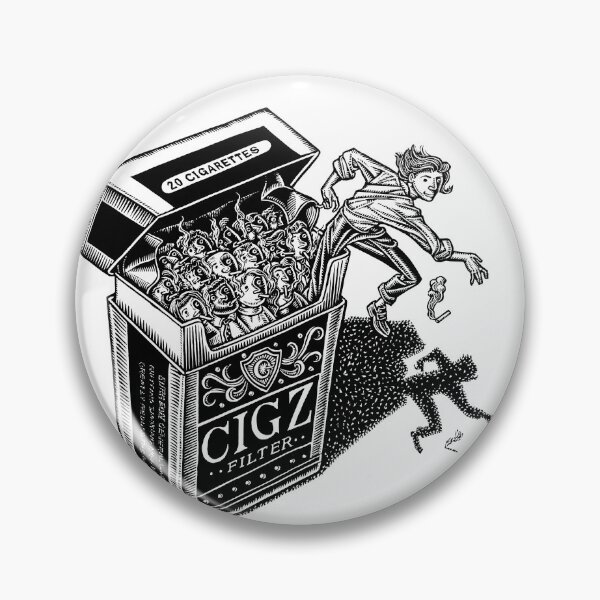 Item preview, woman climbing out of cigarette pack filled with smokers, quitting designed and sold by LisaHaney.