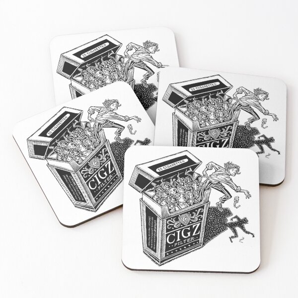 Item preview, woman climbing out of cigarette pack filled with smokers, quitting designed and sold by LisaHaney.