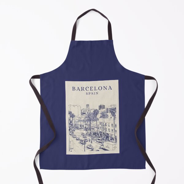 Item preview, Barcelona Spain Vintage City Street Life Line Art Poster designed and sold by Sorcend.