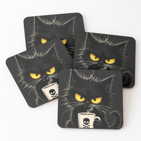 Item preview, Grumpy Black Cat Skull Mug designed and sold by OneArtDigital.