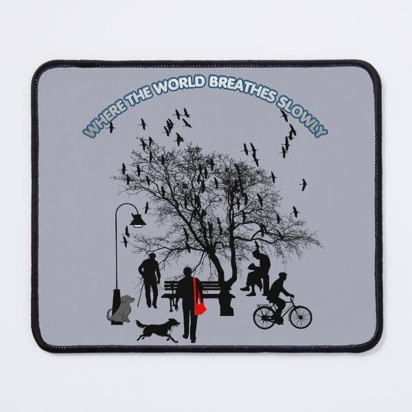Item preview, Where the World Breathes Slowly - Autumn Park Illustration, Calm Nature Art, Peaceful Reflection Design. designed and sold by LunaPrintCo.