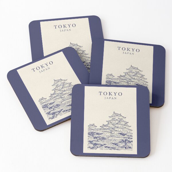 Item preview, Tokyo Japan Traditional Himeji Castle Vintage Line Art Poster designed and sold by Sorcend.