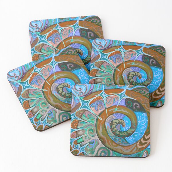 Item preview, abstract spiral golden ratio painting designed and sold by HibiscusHeron.