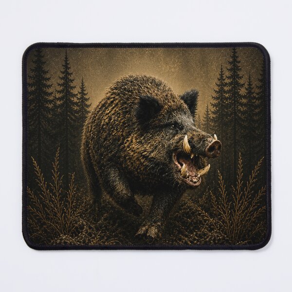 Item preview, Wild Boar – Fierce Forest Animal, Vintage Hunting Wildlife Art designed and sold by TammyHunterArt.
