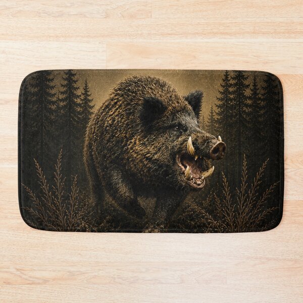 Item preview, Wild Boar – Fierce Forest Animal, Vintage Hunting Wildlife Art designed and sold by TammyHunterArt.