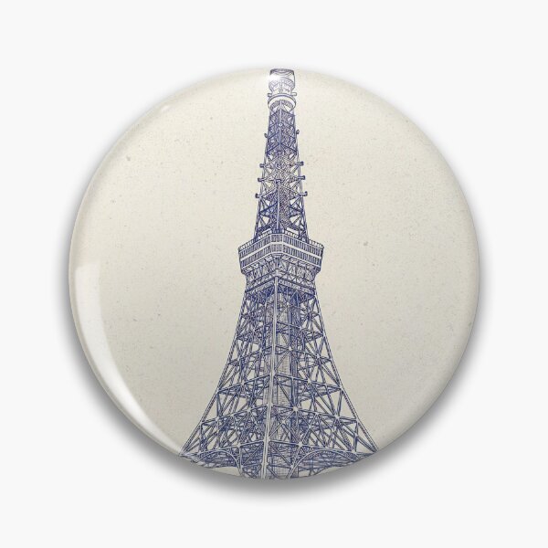 Item preview, Tokyo Tower Japan Vintage Landmark Skyline Line Art Poster designed and sold by Sorcend.