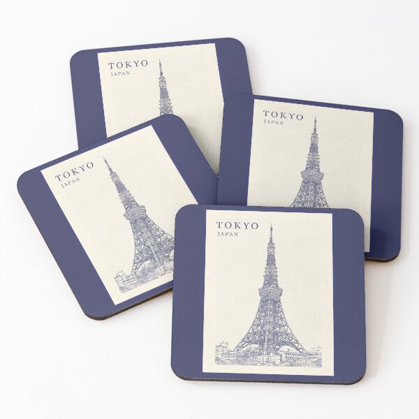 Item preview, Tokyo Tower Japan Vintage Landmark Skyline Line Art Poster designed and sold by Sorcend.
