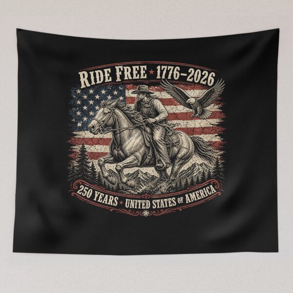 Item preview, Ride Free 1776–2026 250 Years USA Patriotic Cowboy designed and sold by will freed18.